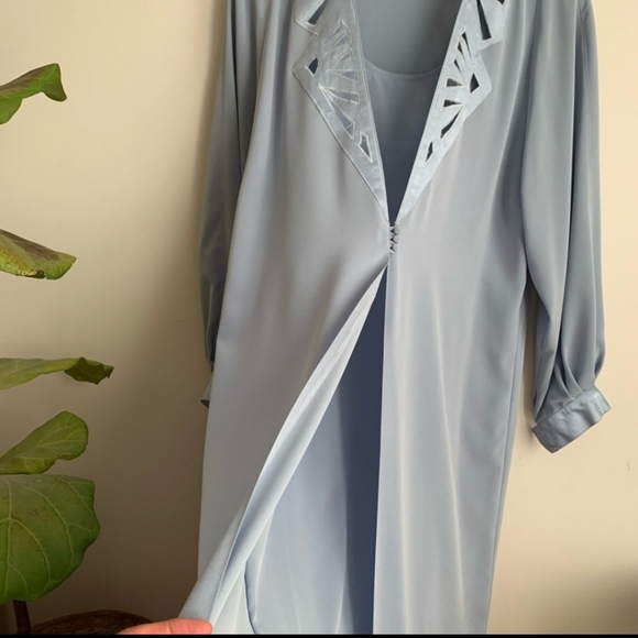 VINTAGE Lawrence Dress Montreal Lavande 8 Draping Long Sleeves Cut Out - Picture 7 of 7